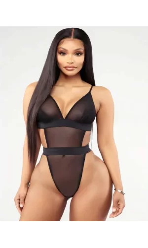 Siyah Transparan Tül Fantezi Babydoll