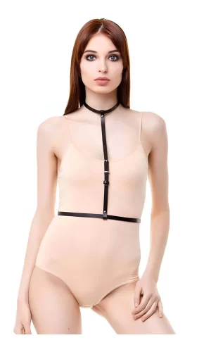 Tek Sıralı Boyun Bel Deri Harness - Brf188