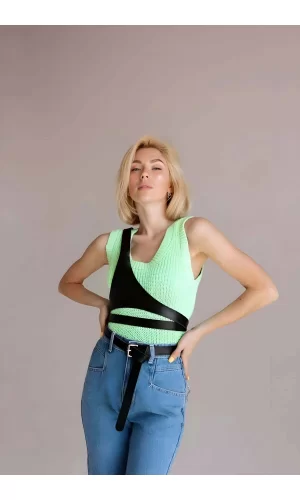 Üçgen Giysi Göğüs Kemeri, Tek Omuzdan Askılı Deri Harness - Brf1120