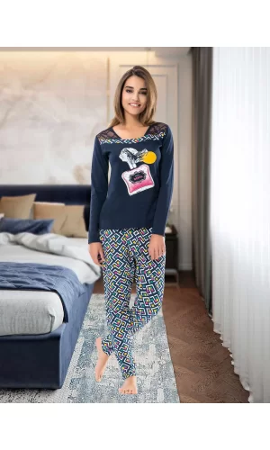 Uzun Kol Kadın Pijama Takımı 1113
