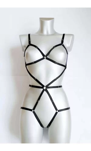 Vücudu Seksi Gösteren Lastik Harness - Brf371
