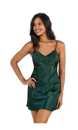 Yeşil Kısa Saten Gecelik 8231