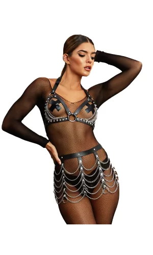 Zincir Detaylı Fantezi Harness Aksesuar