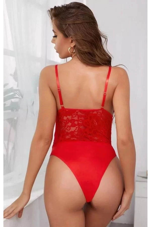 Kırmızı Gece Kıyafeti Gecelik Seksi Erotik Babydoll