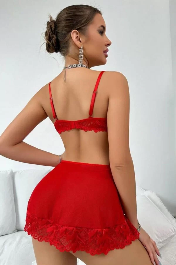 Kırmızı  Valentines Tasarım Gecelik 68666
