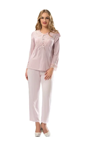 Ekru Penye Pijama Takımı - 1567