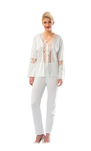 Ekru Penye Pijama Takımı - 1571