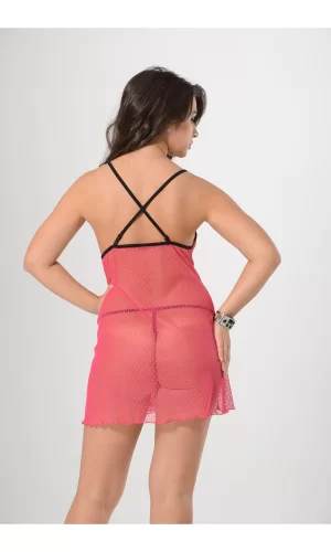 Pembe Tül Gecelik - 654