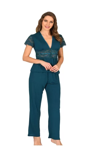 Petrol Yeşili Penye Pijama Takımı - 1633