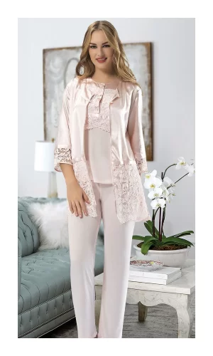 Pudra Penye Pijama Takımı - 1417