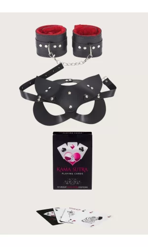 Sexy Görselli Oyun Kartı Kama Sutra  Kelepçe Maske Set