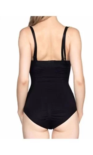 Siyah Açık Göğüs Çıtçıtlı Dikişsiz Korse - 756