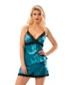 Yeşil Saten Babydoll Şortlu Takım - 298