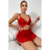 Kırmızı  Valentines Tasarım Gecelik 68666
