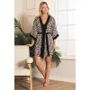 Luz&Pos Arias Closet Viskon Leopar Desenli Sabahlıklı Gecelik Takımı