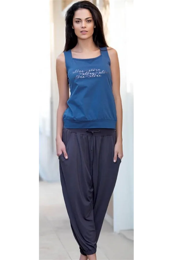 Bayan Yazlık Poly Şalvarlı Pijama 21519
