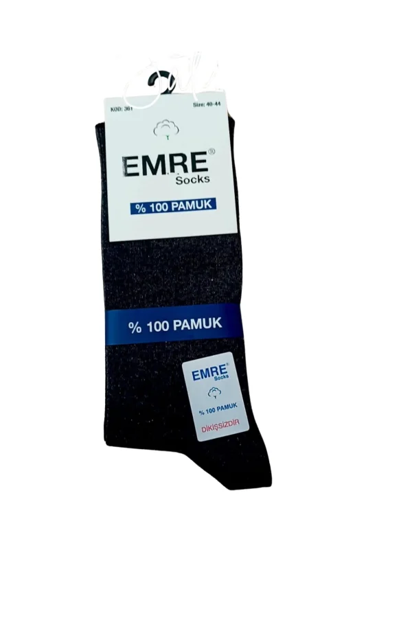 Emre Erkek  Dikişsiz Çorap 100% Pamuk - 12 Adet