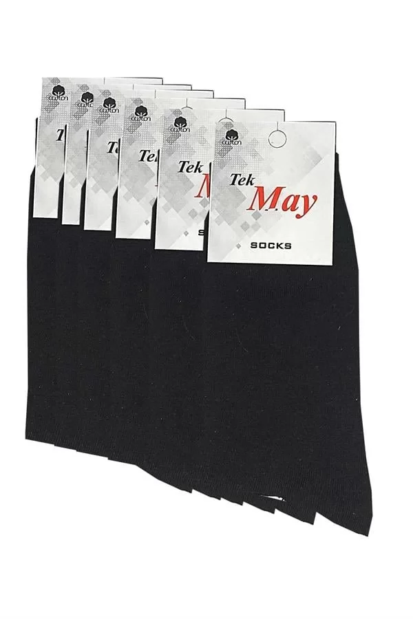 Siyah Erkek  Çorabı Tek- May Komet 6 Lı