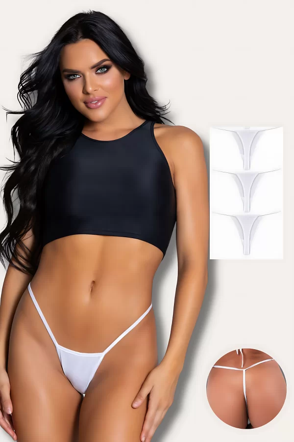 Süprem Penye Tanga String Külot 3lü