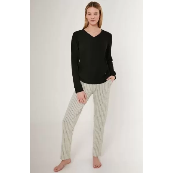 Pierre Cardin 8756-s Kadın Uzun Kol Pijama Takım