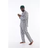 4007 Uzun Kol Çizgili Gaffur Erkek  Pijama Takım
