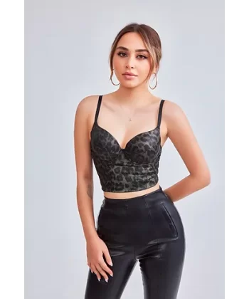 Crop Top Balenli Push Up Kaplı