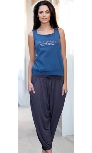 Bayan Yazlık Poly Şalvarlı Pijama 21519