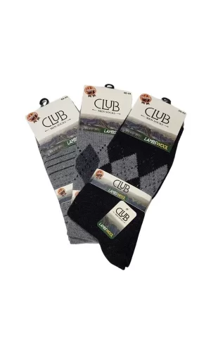Club Lamswool Yün Erkek  Kışlık Çorap 3 Adet