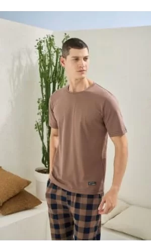 Erkek 2098 Erkek  O Yaka Pijama Takım