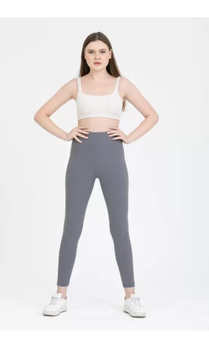 Füme Yüksek Bel Fitilli Tayt 0608