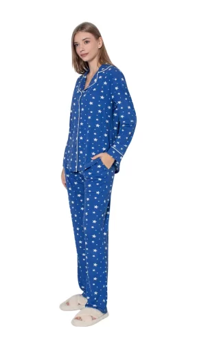 Limissi Desenli Pamuk Viskon Pijama Takımı