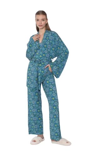 Limissi Viskon Desenli Pijama Yakımı