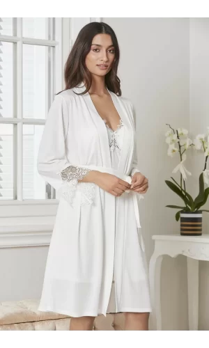 Pierre Cardin P5040 Bayan Penye Gecelik Sabahlık