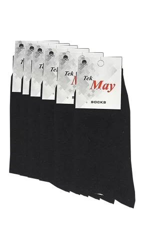 Siyah Erkek  Çorabı Tek- May Komet 6 Lı