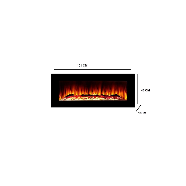 101 CM ISITMASIZ TEK RENKLİ BLUETOOHLU ŞÖMİNE