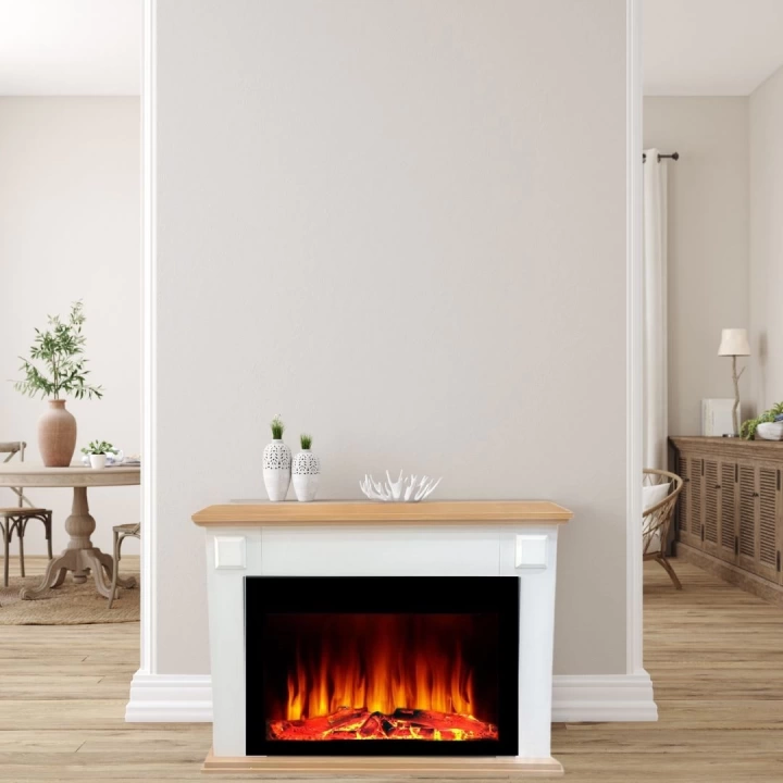 110CM ISITMAZ TEK RENKLİ BLUETOOTHLU ŞÖMİNE