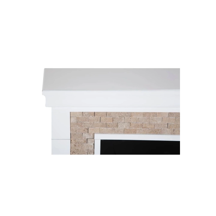 Dekoratif Taşlı Kasalı, 150 Cm 8 Renkli Elektrikli Şömine Isıtıcı Bluetooth, Alev Sesi, Wifi