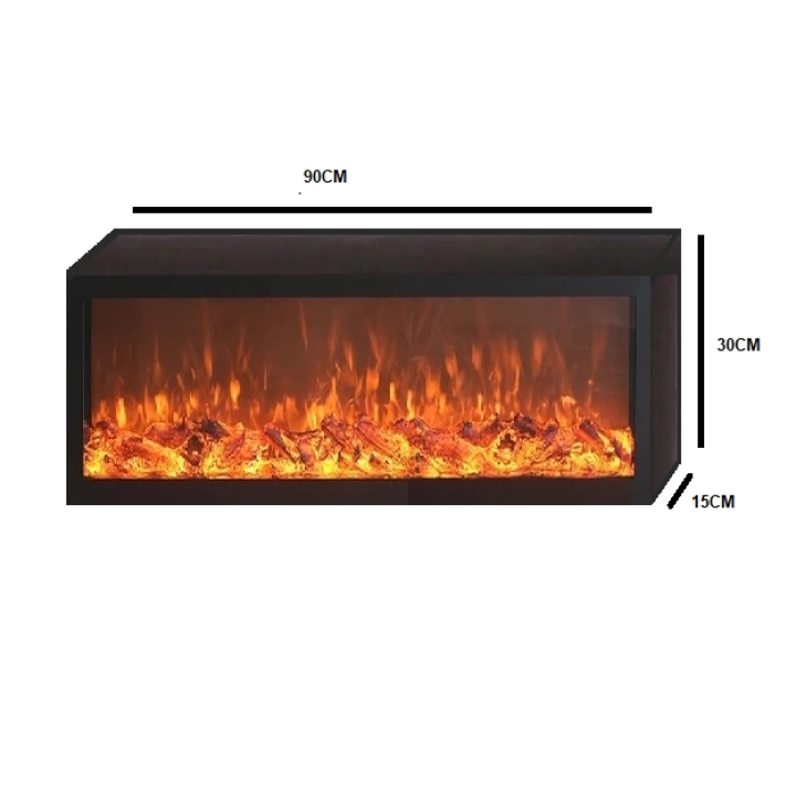 90 CM ISITMASIZ TEK RENKLİ BLUETOOHLU ŞÖMİNE