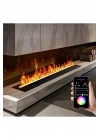 100 cm 3D Buharlı Elektrikli Şömine – Tek Tes, 7 Renk Seçenekli, Alev Sesli, Wifili