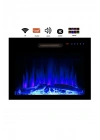 Dekoratif 70 Cm 8 Renkli, Alev Sesli, Bluetoothlu, Wifili Elektrikli Şömine Isıtıcı