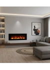 TEK TES 127CM ISITMASIZ TEK RENKLİ BLUETOOHLU ŞÖMİNE
