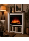 TEK TES 90X34 CM BEYAZ KASALI ELEKTRİKLİ ŞÖMİNE