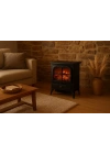 Gerçek Alev Görünümlü Elektrikli Şömine Isıtıcı – 1850W Fanlı Soba