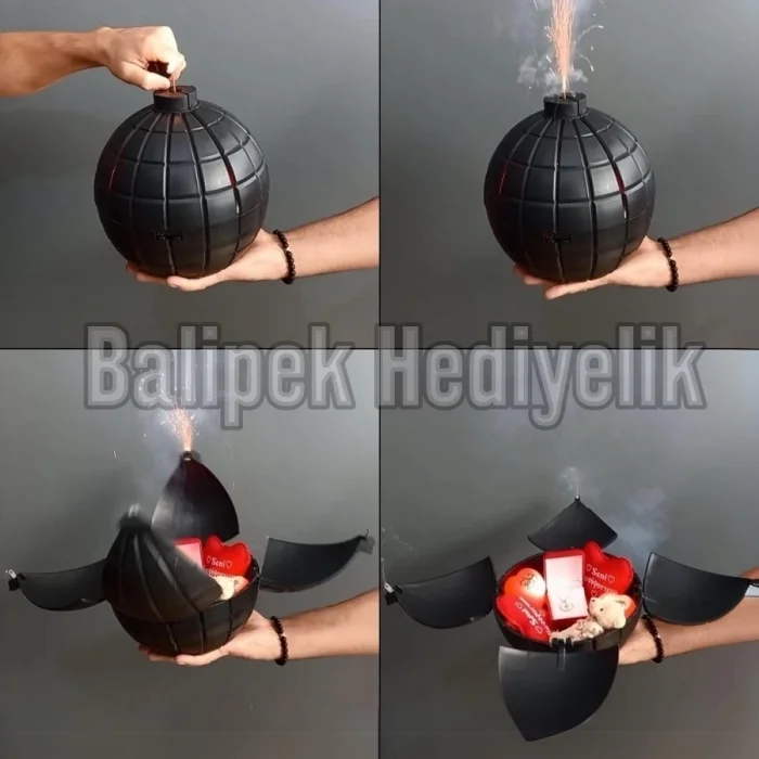 Patlayan Bomba - Kar Küresi Kombinli Hediye Kutusu