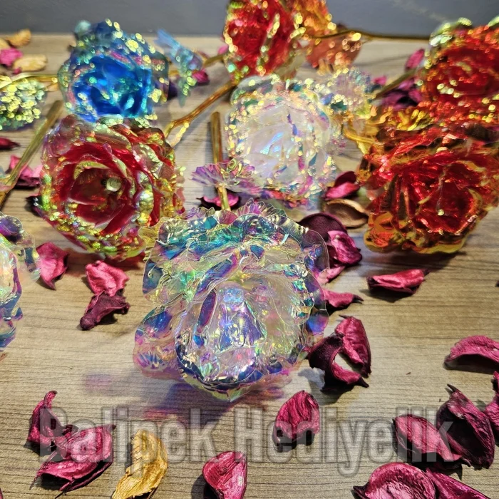 Renkli Sonsuzluk Gülleri - Yapay Solmayan Gül