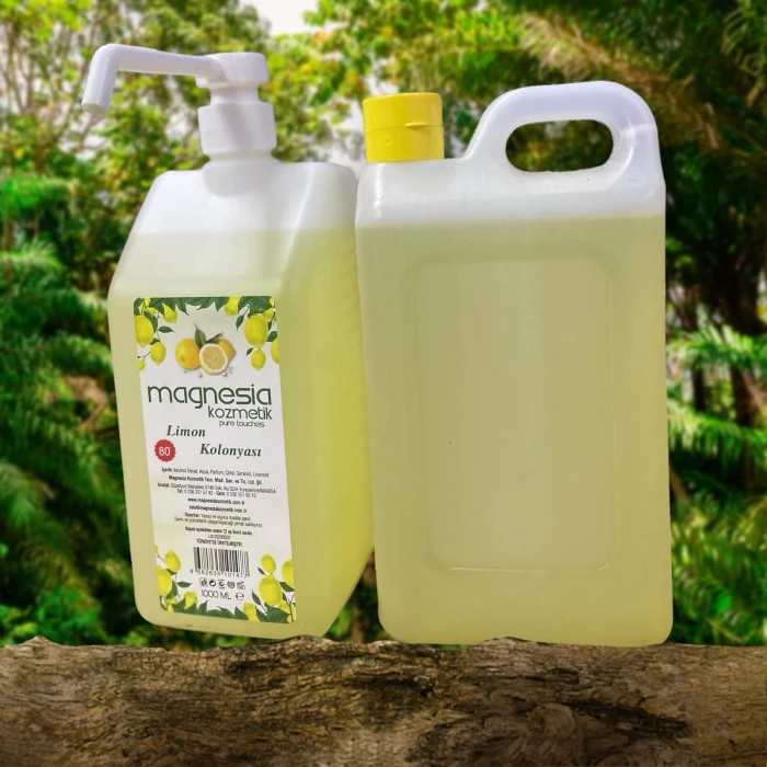 Magnesia Limon Kolonyası 80C 2li Set (1Lt.Atomizer Pompa+900Ml Yedek Çanta)