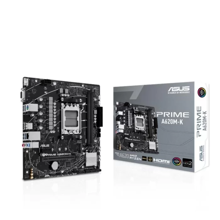 ASUS PRIME A620M-K DDR5 6400MHZ 1XVGA 1XHDMI 1XM.2 USB 3.2 MATX AM5 ( AMD AM5 7000 SERİSİ İŞLEMCİ UYUMLU)