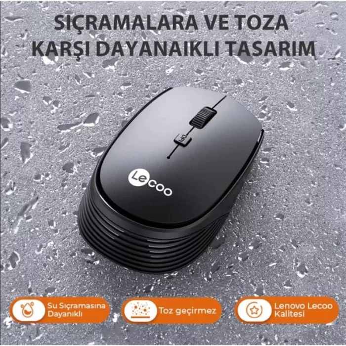 LENOVO LECOO USB OPTİK KABLOSUZ MOUSE GRİ WS202-G