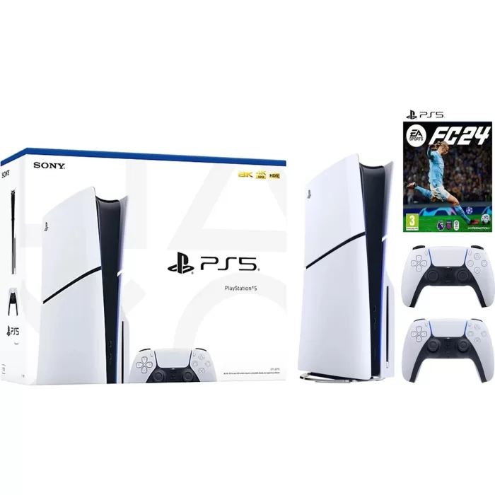 Sony Playstation 5 1 TB Slim Cd Edition Konsol + 2. Ps5 Kol + Ps5 Fifa 24 - Fc 24 Oyunu (İthalatçı Garantili)