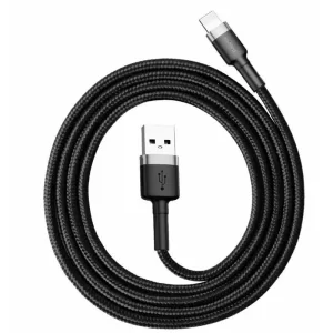 BASEUS CAFULE SIYAH 2.4 A LIGHTNING TO USB 1 METRE ŞARJ KABLOSU CALKLF-BG1